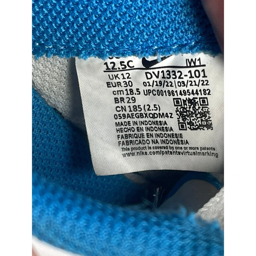 Nike Force 1 Low White University Blue Kids Shoes DV1332-101 Size 12.5C